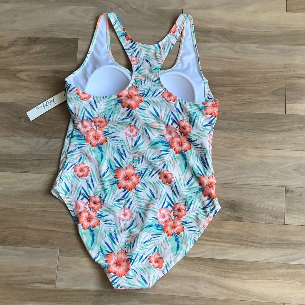 Nicole Miller One piece racerback Swimsuit Bellini blossom floral printed 2X - Picture 12 of 14